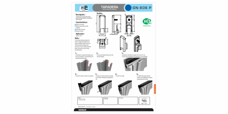 FICHA TAPA GN 606 P