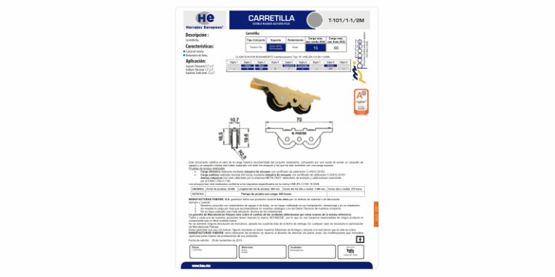 FICHA CARRETILLA T-101 1-12M