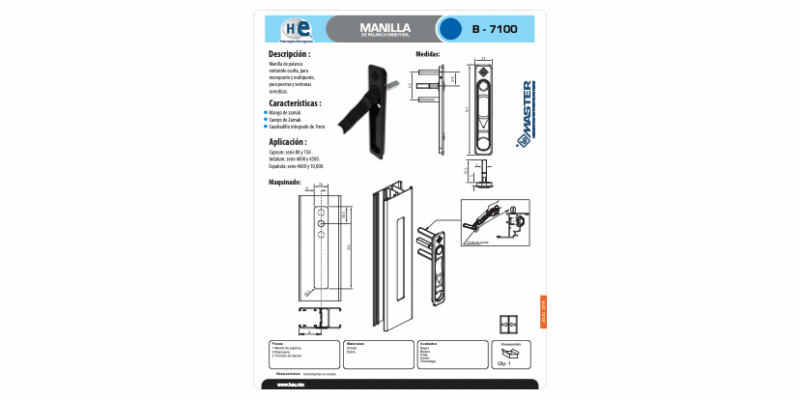 FICHA MANILLA PULL UP B 7100