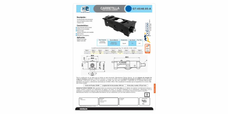FICHA GT 45 40.05 - A