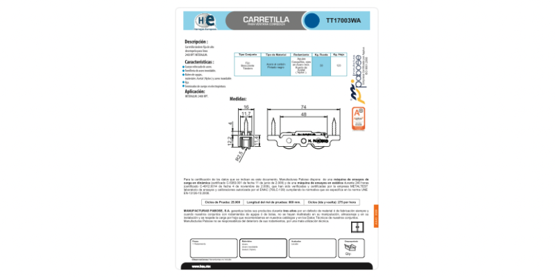 FICHA CARRETILLA TT17003WA