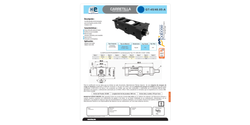 FICHA GT 45 40.05 - A