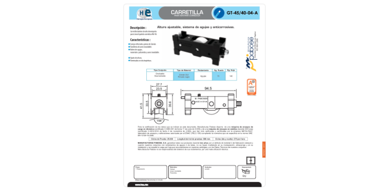 FICHA GT-45 4004-A