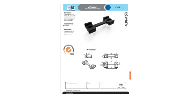 FICHAS CALZO CM21