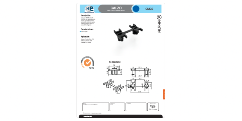 FICHAS CALZO CM22