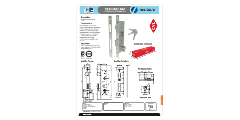 FICHA CERRADURA  184 30 6