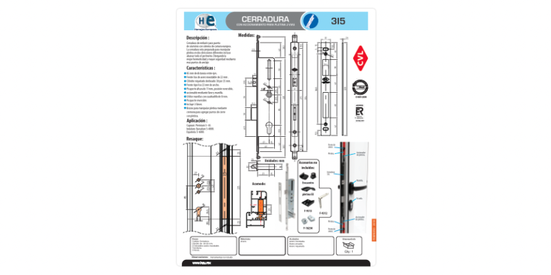 FICHA CERRADURA 3i5