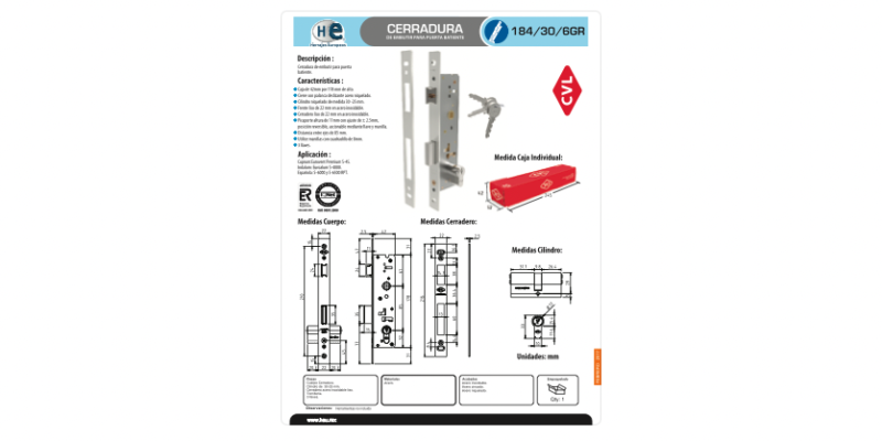 FICHA CERRADURA 184 30 6 GR