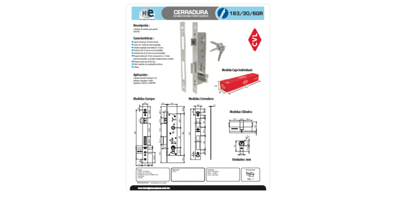 FICHA CHAPA 184 30 6 GR