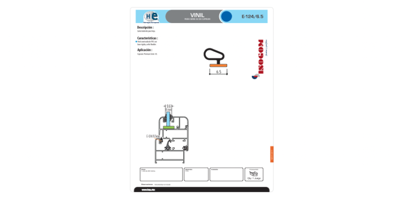 FICHA VINIL E 124 6.5