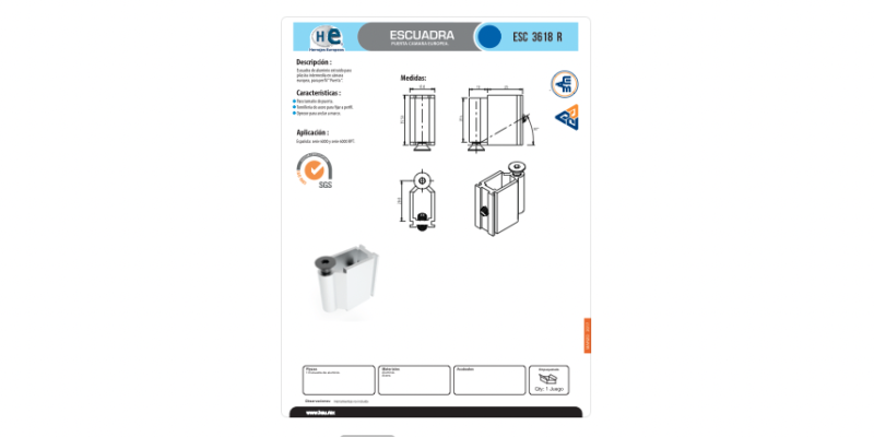 FICHA PILASTRA ESC 3618 R