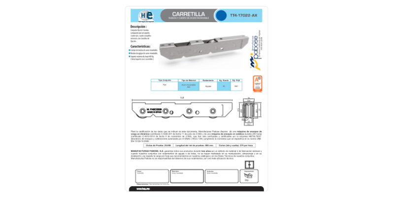 FICHA DE CARRETILLA TT4-17022-AX