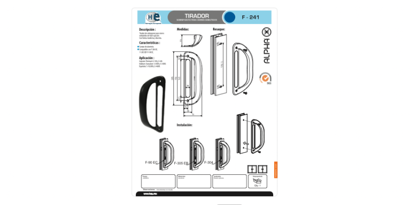 FICHA TIRADOR F 241