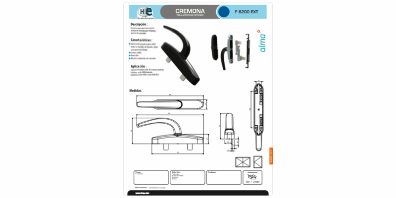 FICHA CREMONA F 6200 EXT