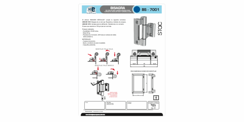 FICHA BS-7001