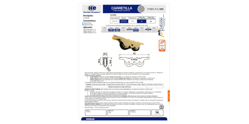 FICHA CARRETILLA T-101 1-12M