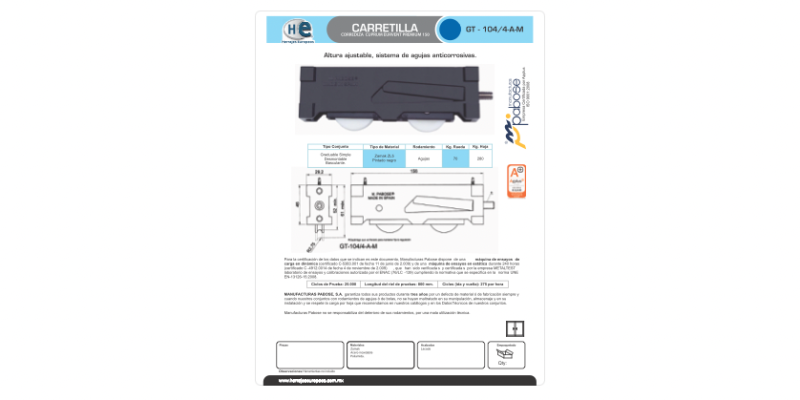 FICHA GT 104 A AM