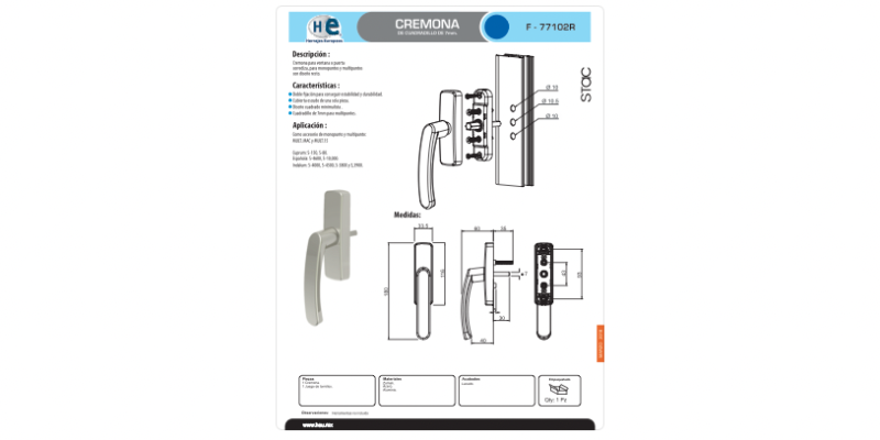 FICHA CREMONA F-77102R