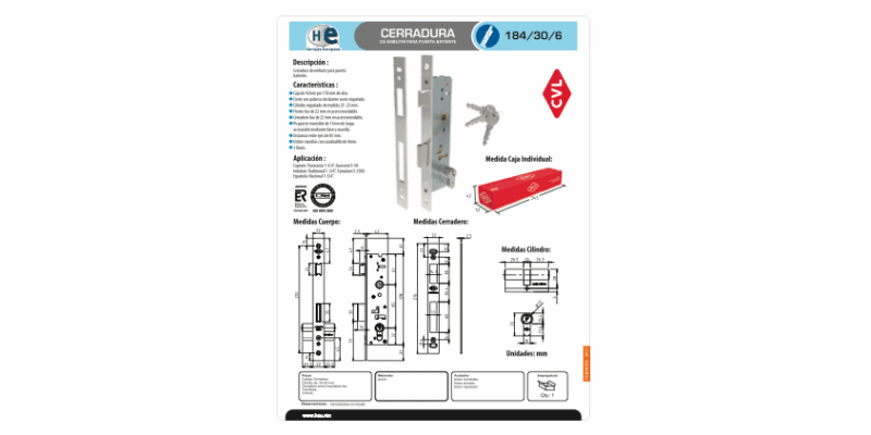 FICHA CERRADURA 184 30 6