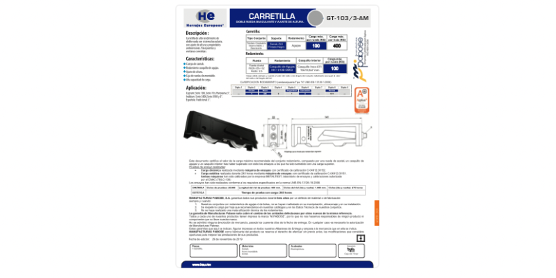 FICHA CARRETILLA GT-103 3 AM