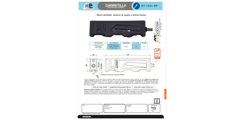 FICHA CARRETILLA GT-103 3P