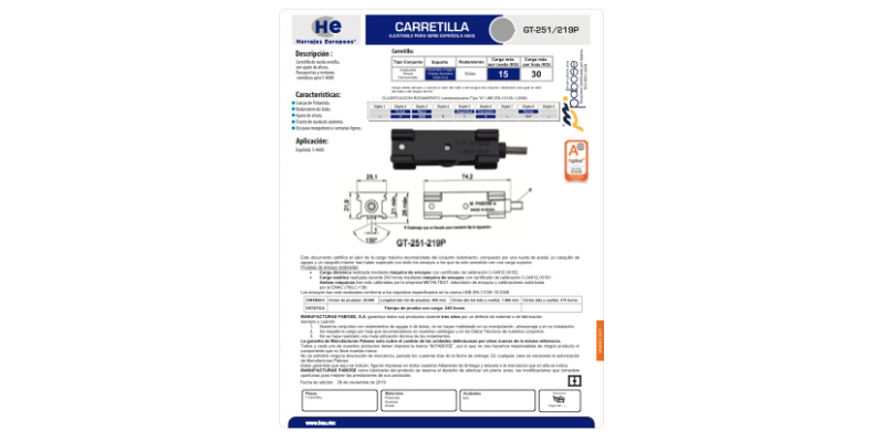 FICHA CARRETILLA GT-251 219P