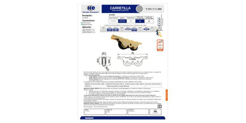 FICHA CARRETILLA T-101 1-12M