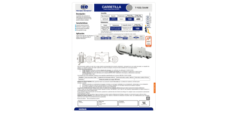 FICHA CARRETILLA T-103 3 AM