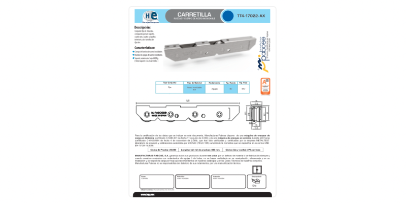 FICHA DE CARRETILLA TT4-17022-AX