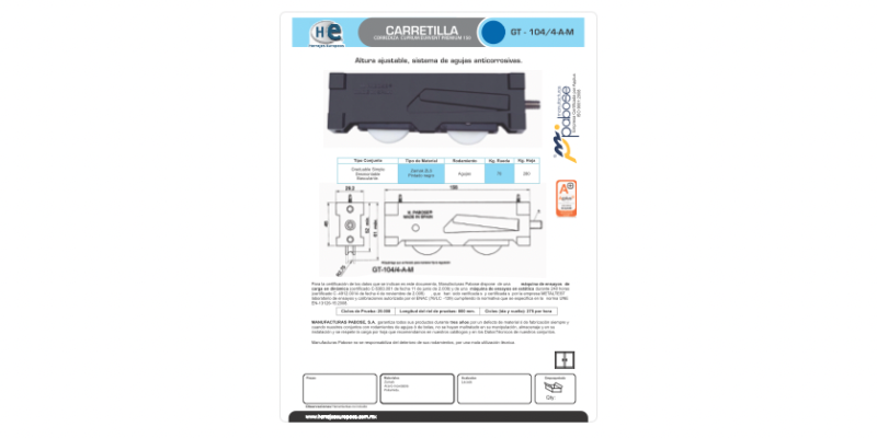 FICHA GT 104 A AM