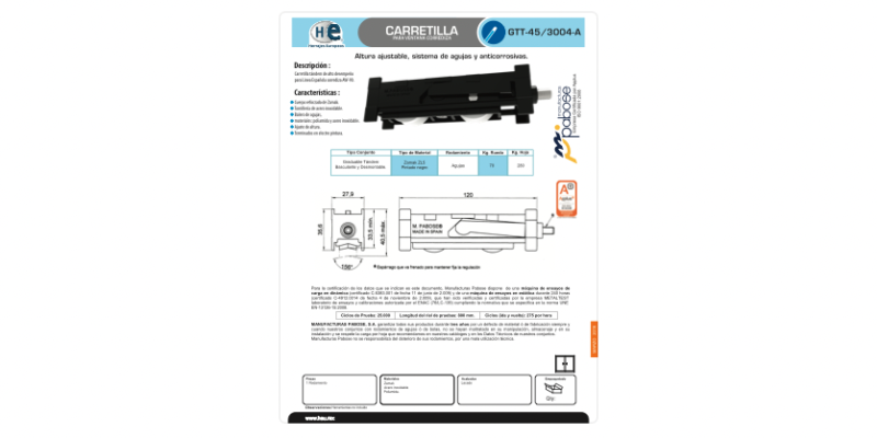 FICHA GTT 45 3004-A