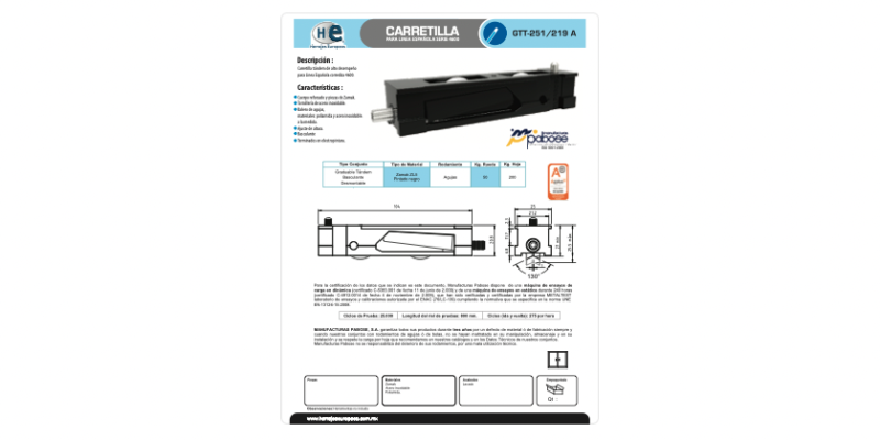 FICHA GTT-251 219 A