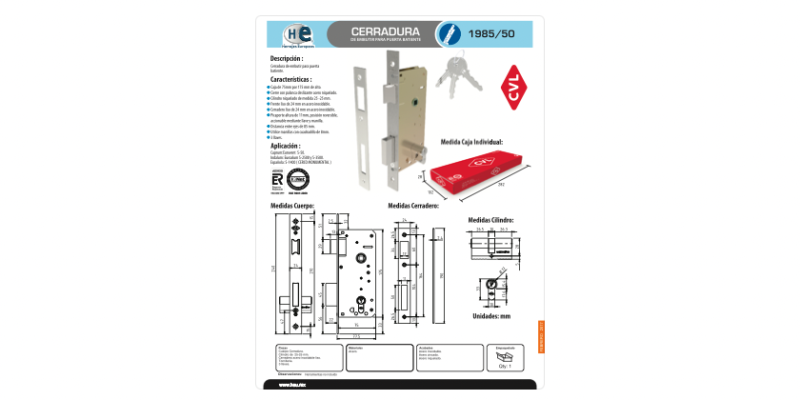 FICHA CERRADURA 1985 50