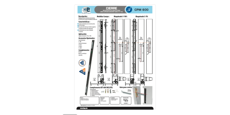 FICHA CPM 600 PARA CUPRUM S 70 Y S 100