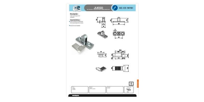 FICHA GANCHO Y CONTRA GC-03 MINI