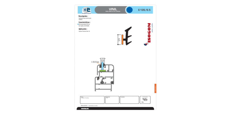 FICHA VINIL E 126 6.5