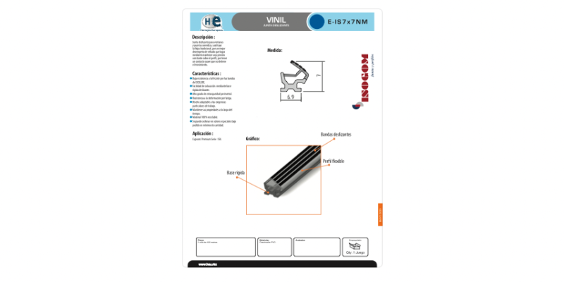 FICHA VINIL E-IS7X7 NM