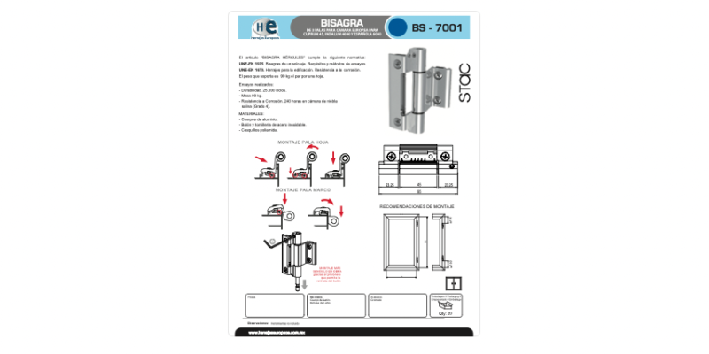 FICHA BS-7001