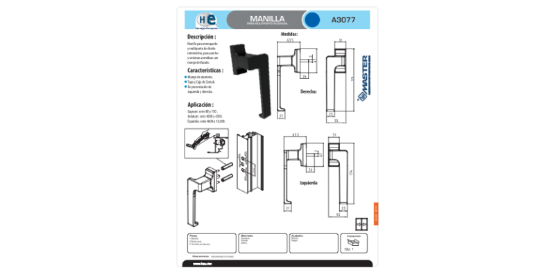 FICHA MANILLA A3077